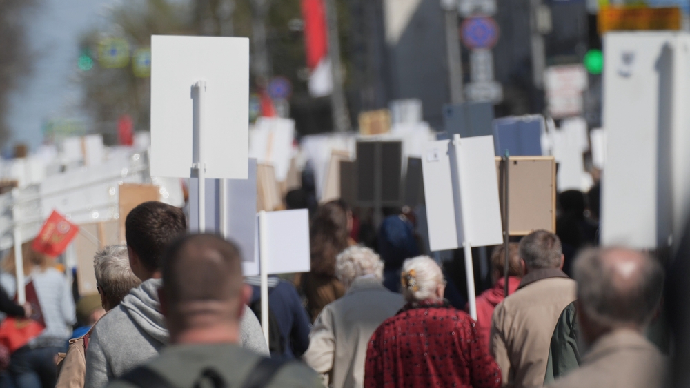 Travailleurs participant à une manifestation lors d’un mouvement de grève en Belgique